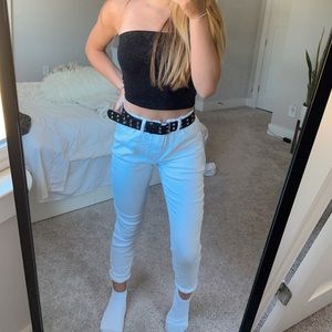 WHITE HIGH-WAISTED SKINNY JEANS